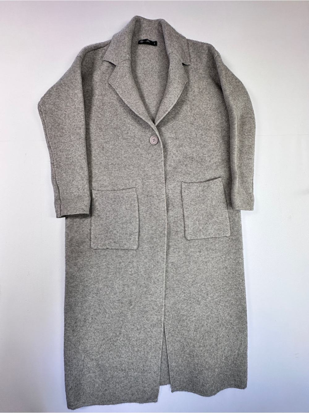 Lyla & Luxe Heather Grey Long Sweater Coat Cardigan Size S
